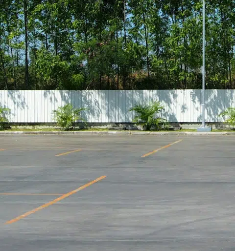 Gravel storage lot with overflow parking